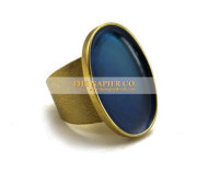 Napier oval-shaped ring with transparent enamels