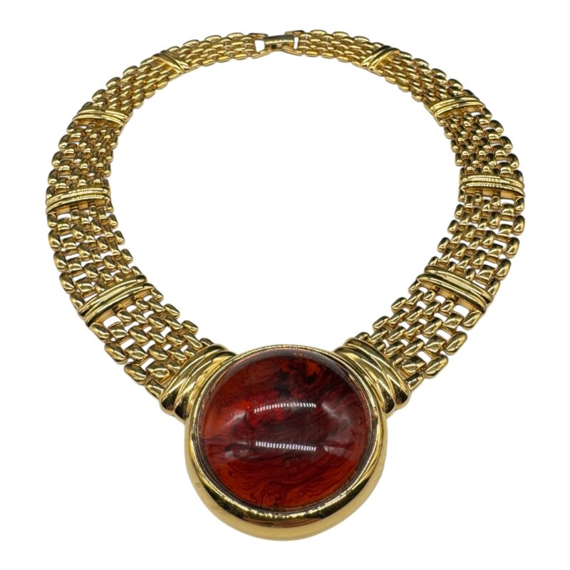 Napier 1990s amber color collar necklace.