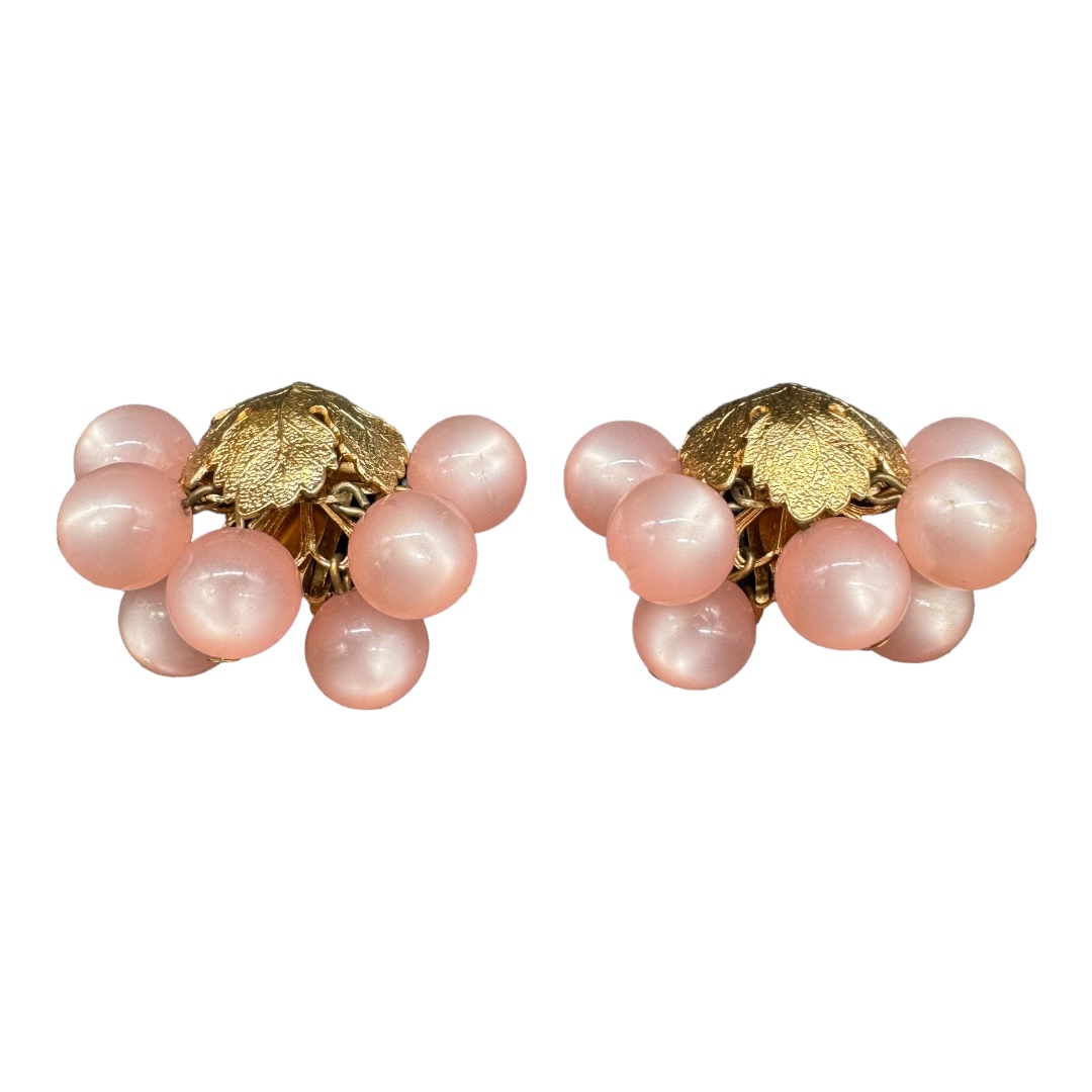 Napier pink moonglow grape earrings.